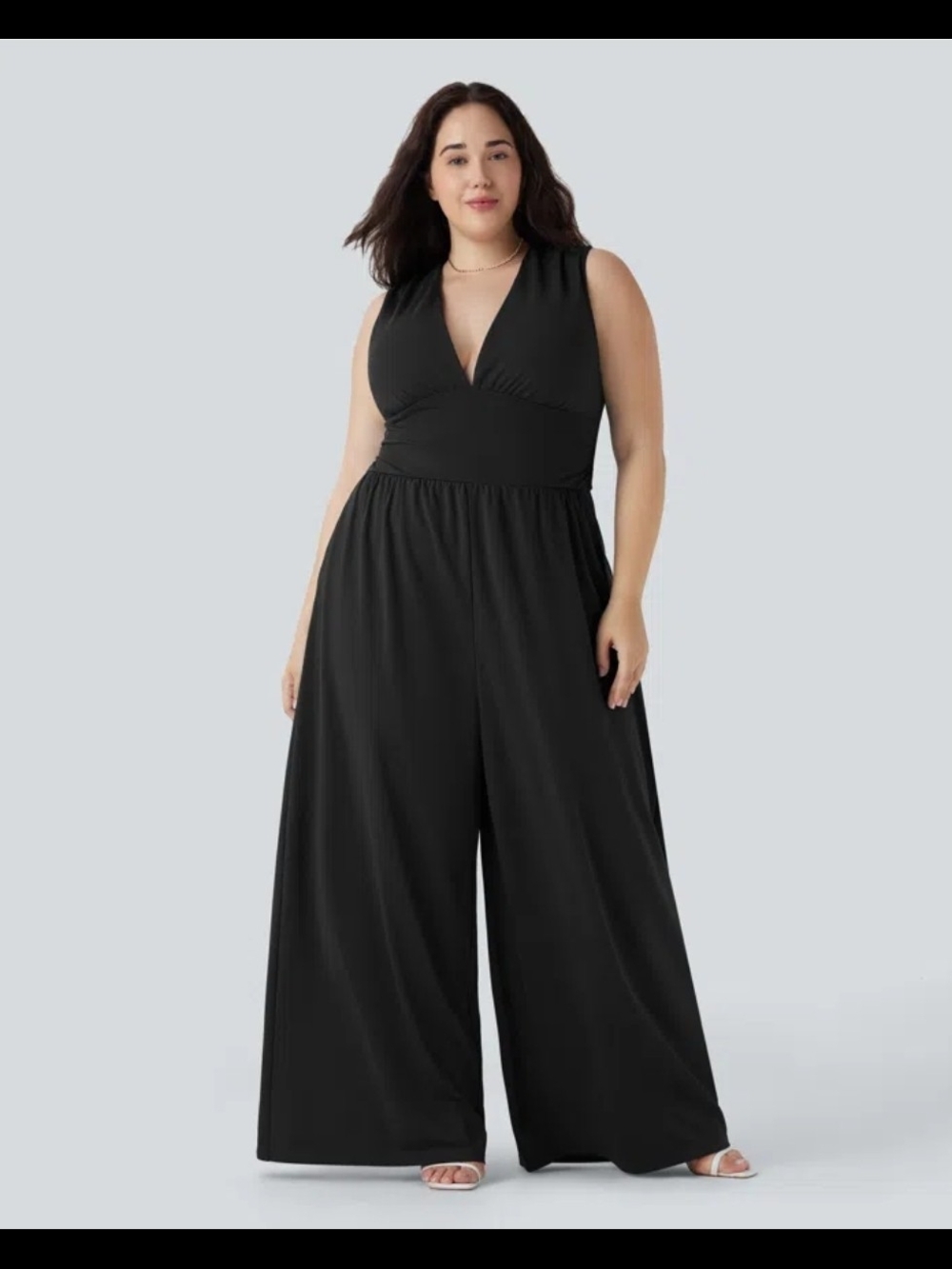 Nwot Plus Size V Neck Sleeveless Jumpsuit with Pockets-Easy Peezy Edition 3X #99